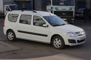 Защита переднего бампера одинарная d51мм LADA LARGUS (нерж)